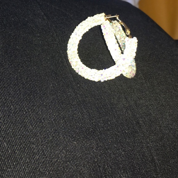 Gorgeous Crystal Druzy Hoop Earrings - Picture 5 of 8